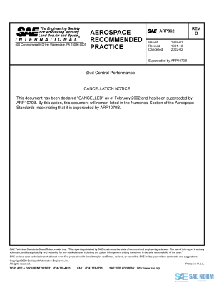 SAE ARP 862 Series PDF