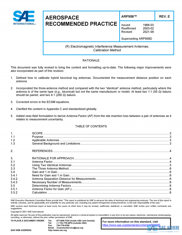 SAE ARP 958 Series PDF