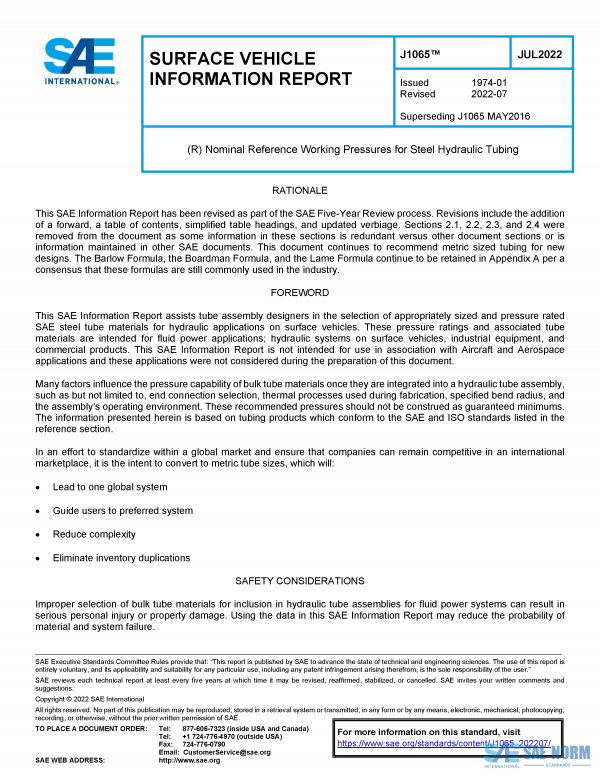 SAE J 1065 Series PDF