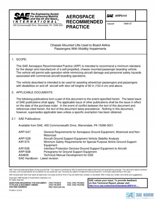 SAE ARP 5141 Series PDF