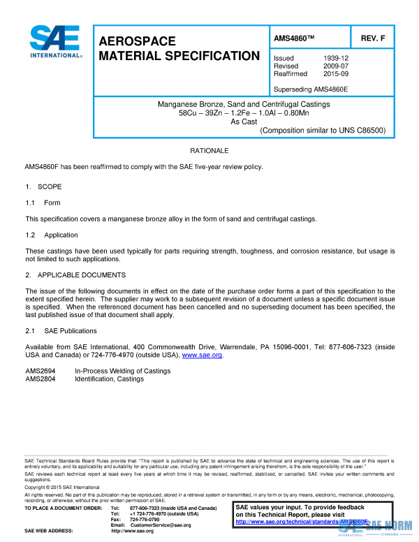 SAE AMS 4860 Series PDF
