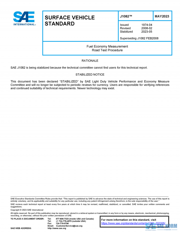 SAE J 1082 Series PDF