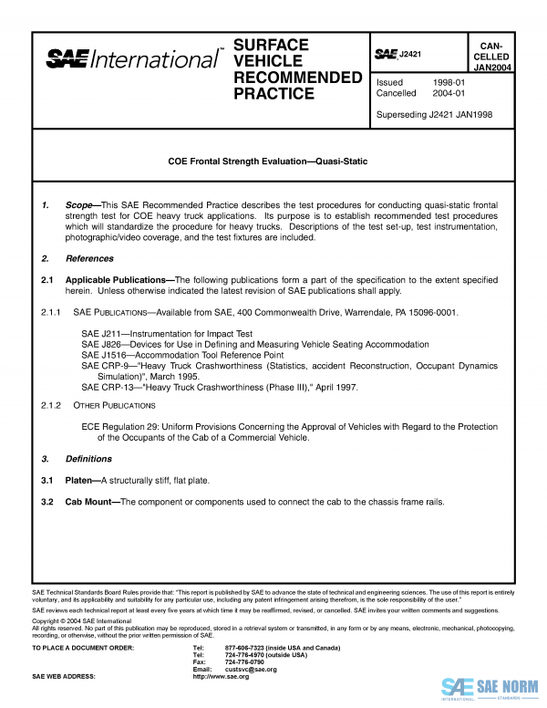 SAE J 2421 Series PDF