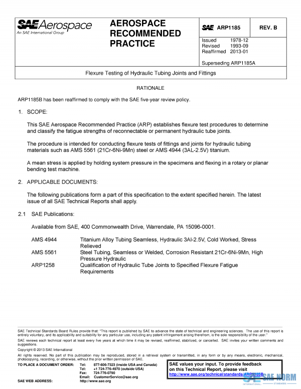 SAE ARP 1185 Series PDF