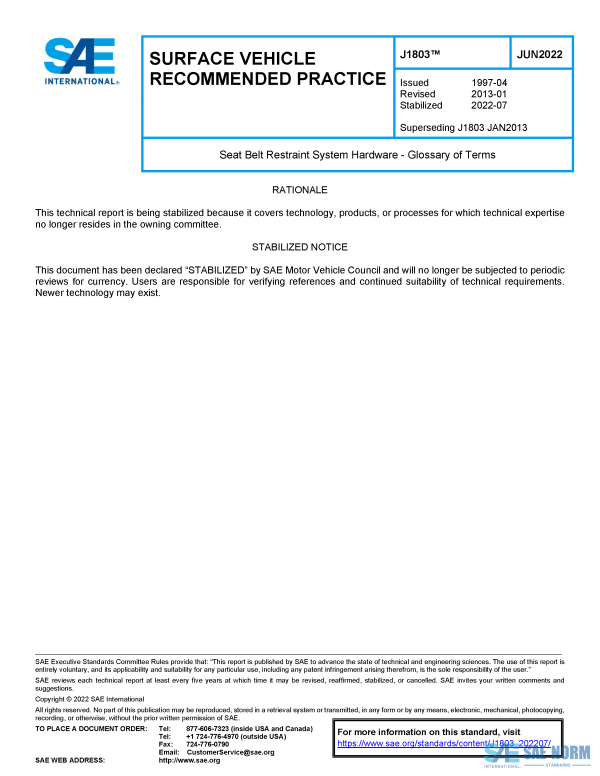 SAE J 1803 Series PDF