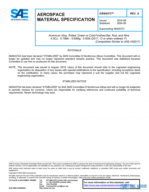 SAE AMS 4373 Series PDF