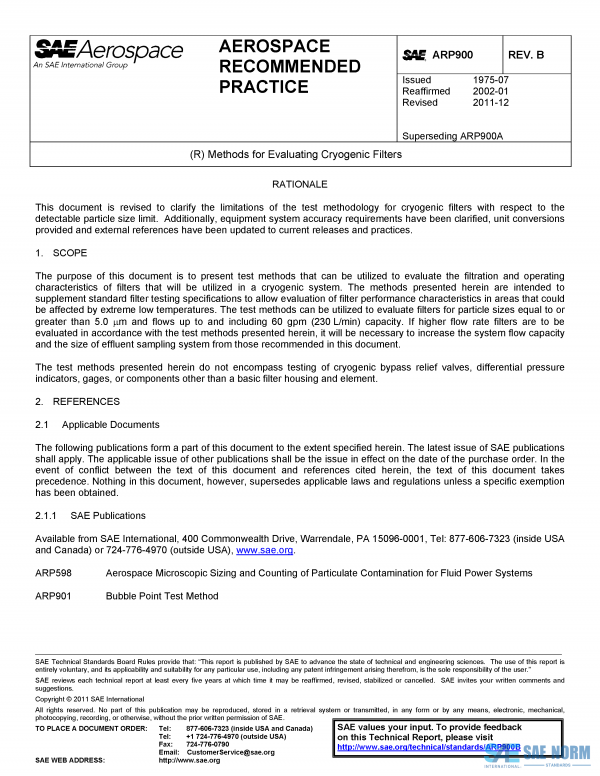 SAE ARP 900 Series PDF