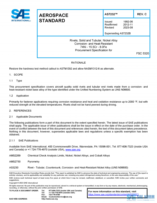 SAE AS 7232 Series PDF