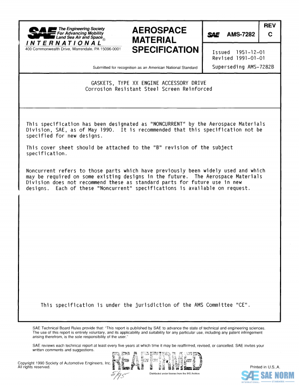 SAE AMS 7282 Series PDF