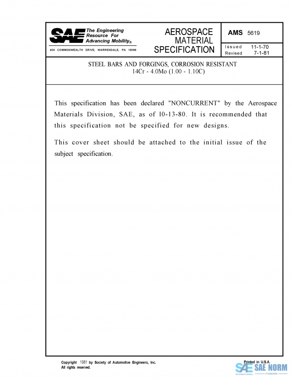 SAE AMS 5619 Series PDF