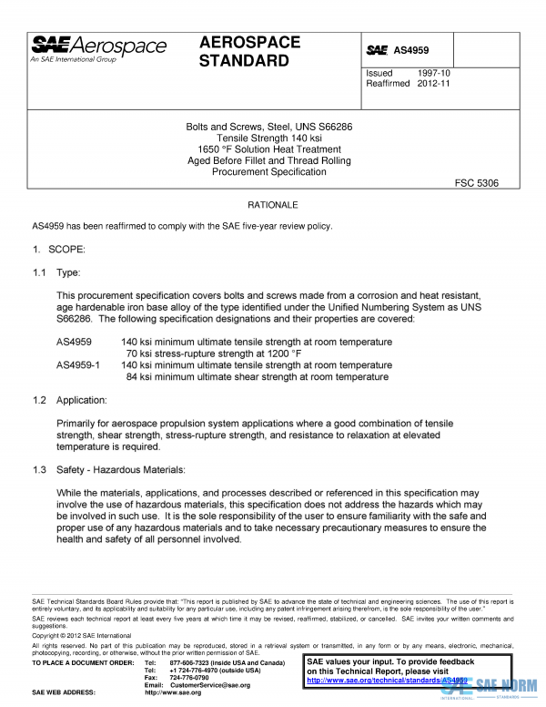 SAE AS 4959 Series PDF
