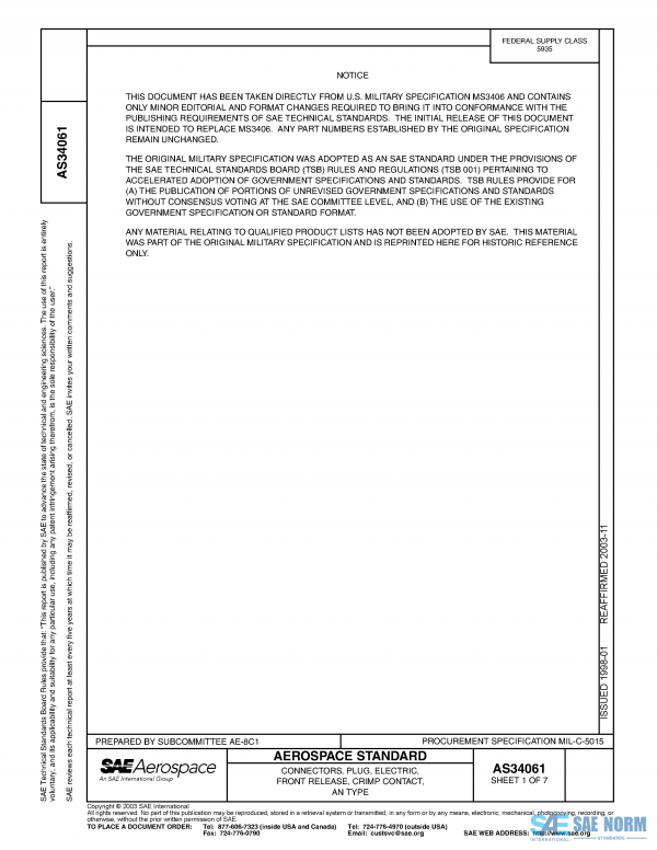 SAE AS 34061 Series PDF