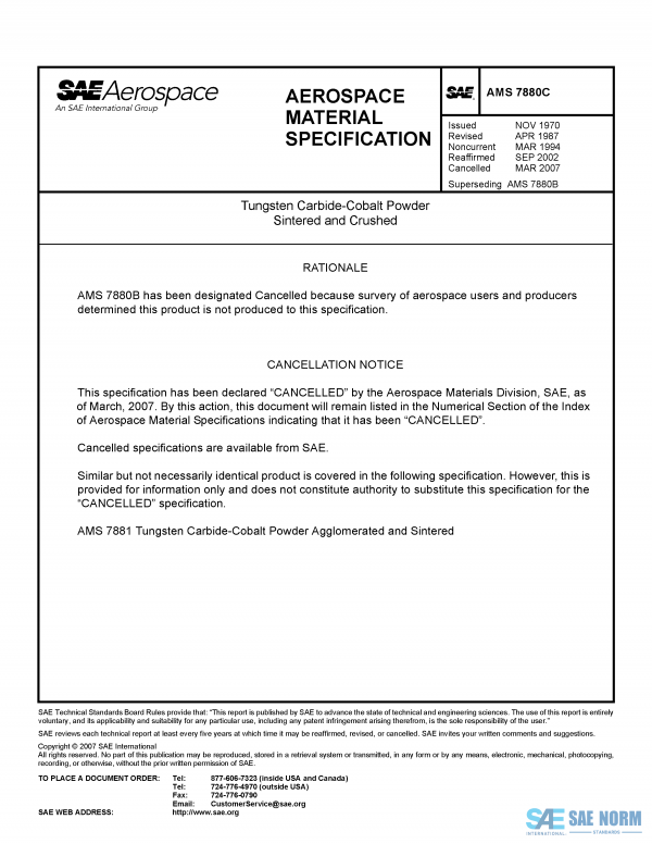 SAE AMS 7880 Series PDF