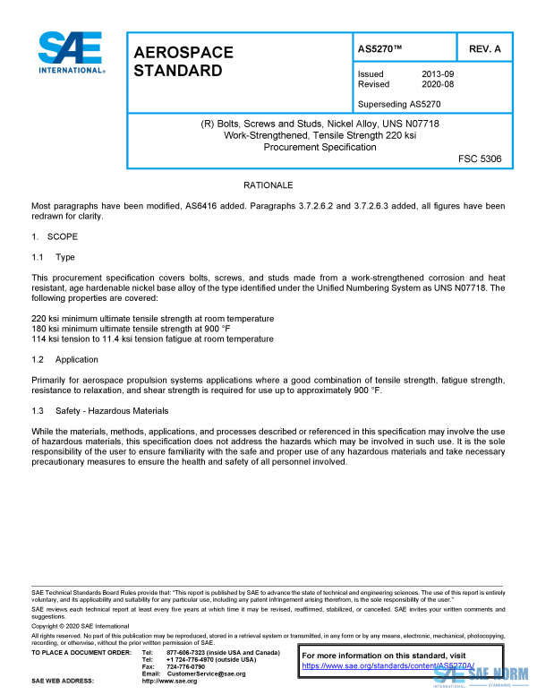 SAE AS 5270 Series PDF