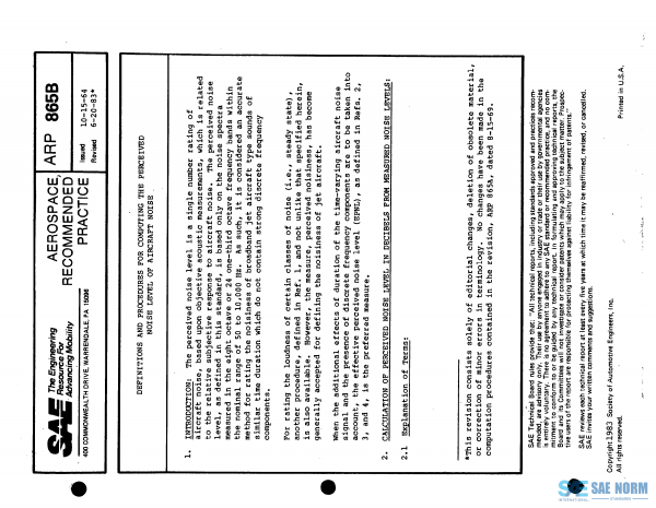 SAE ARP 865 Series PDF