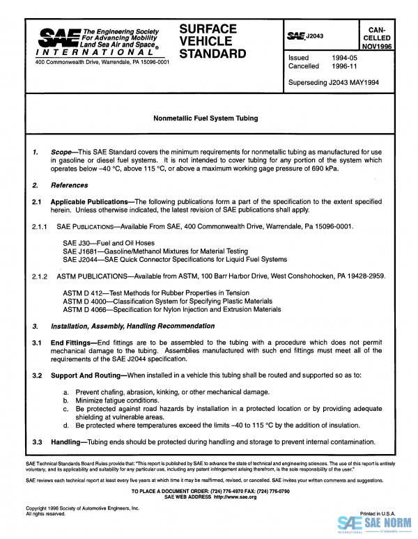 SAE J 2043 Series PDF
