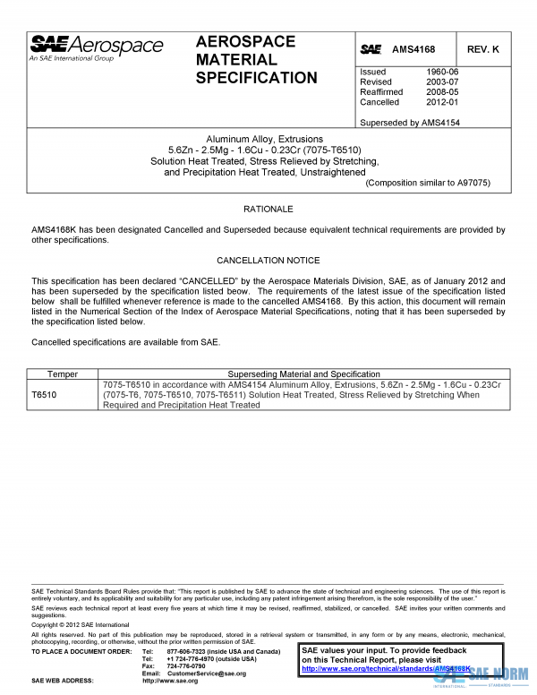 SAE AMS 4168 Series PDF