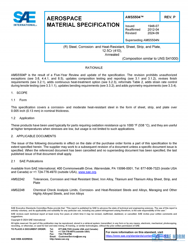 SAE AMS 5504 Series PDF