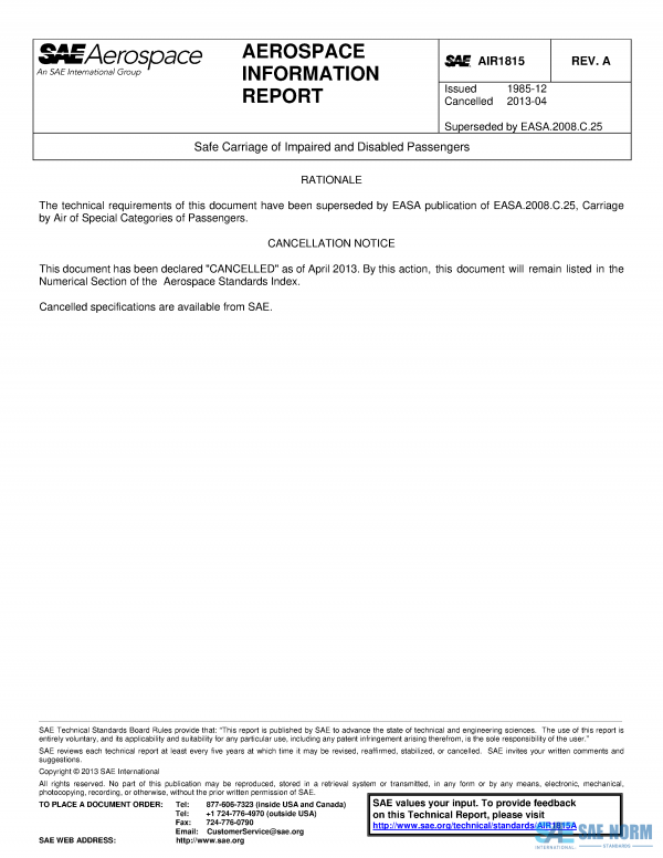 SAE AIR 1815 Series PDF