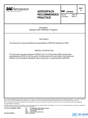 SAE ARP 9062 Series PDF