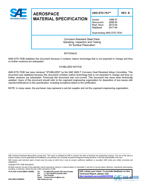 SAE AMSSTD 753 Series PDF