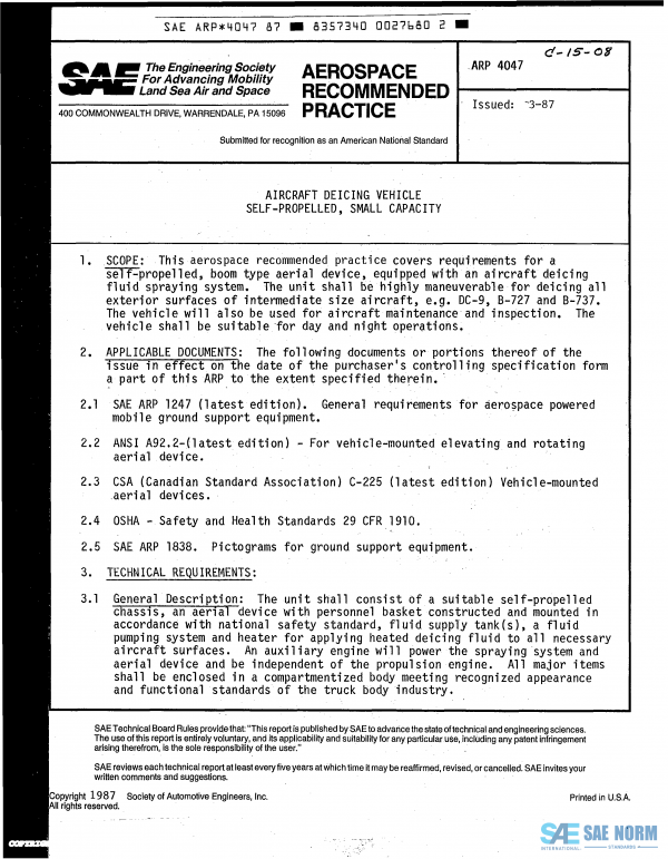 SAE ARP 4047 Series PDF