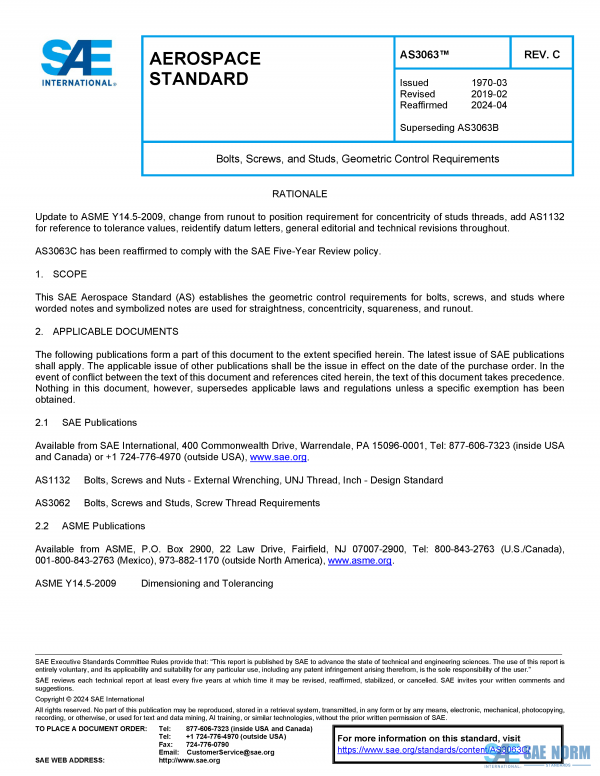 SAE AS 3063 Series PDF