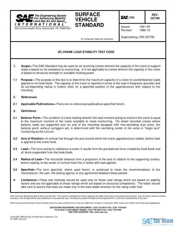 SAE J 765 Series PDF