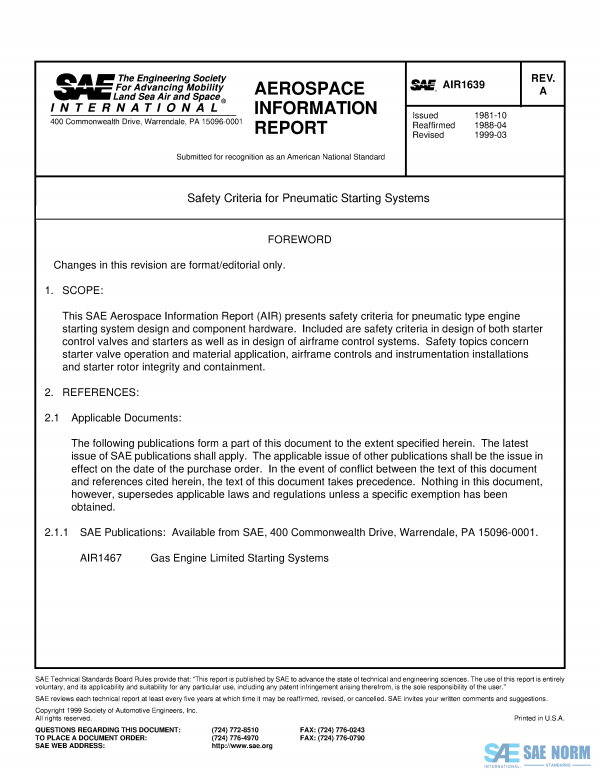 SAE AIR 1639 Series PDF