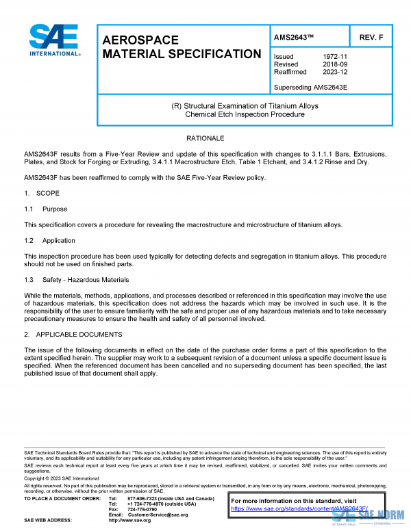 SAE AMS 2643 Series PDF