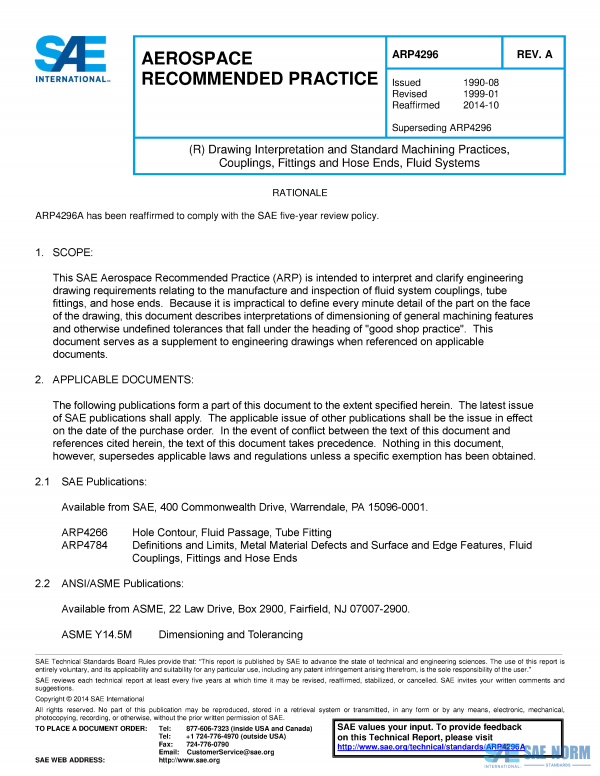 SAE ARP 4296 Series PDF