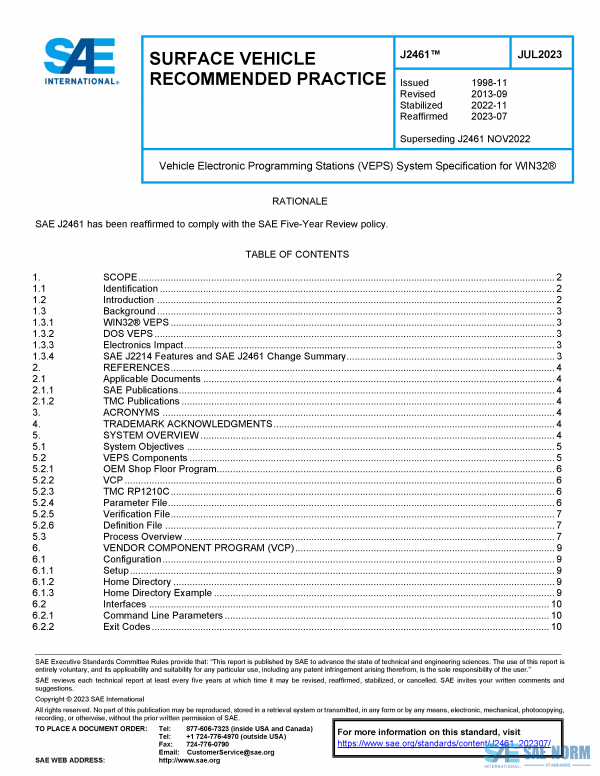 SAE J 2461 Series PDF