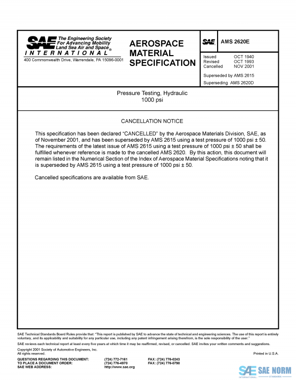 SAE AMS 2620 Series PDF