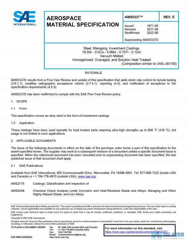 SAE AMS 5337 Series PDF