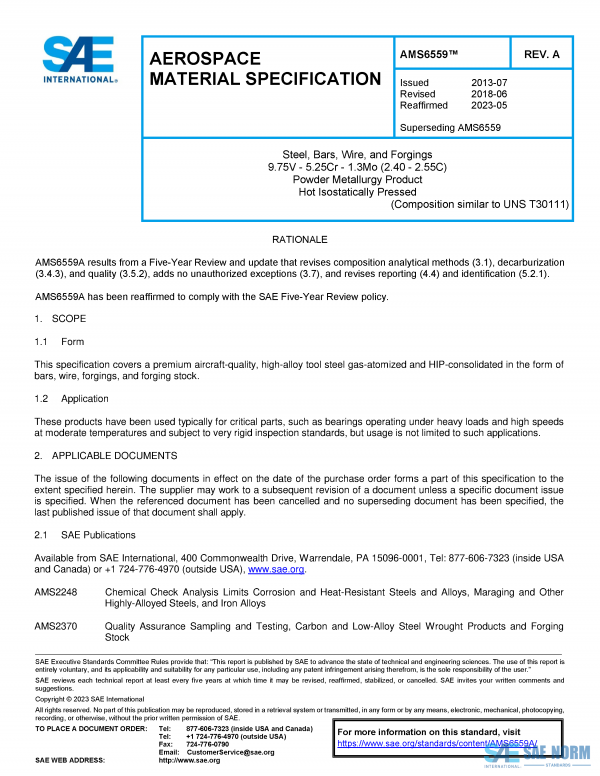 SAE AMS 6559 Series PDF