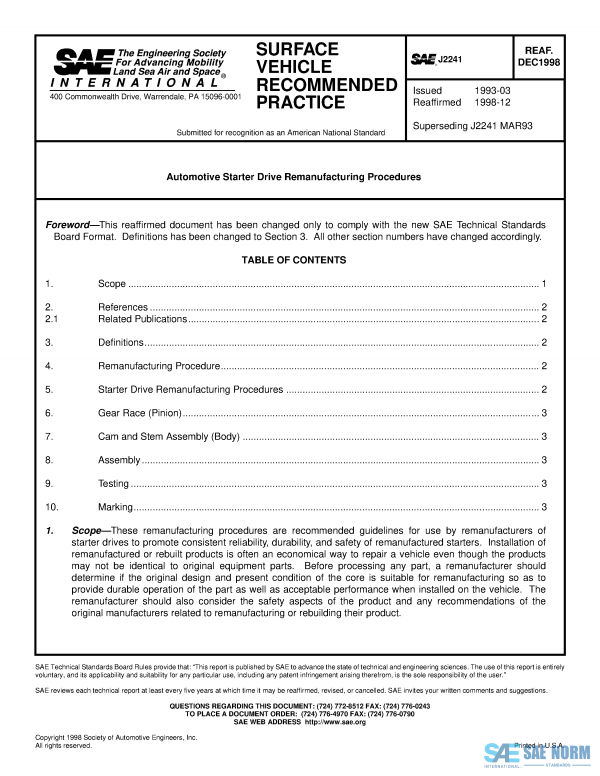 SAE J 2241 Series PDF