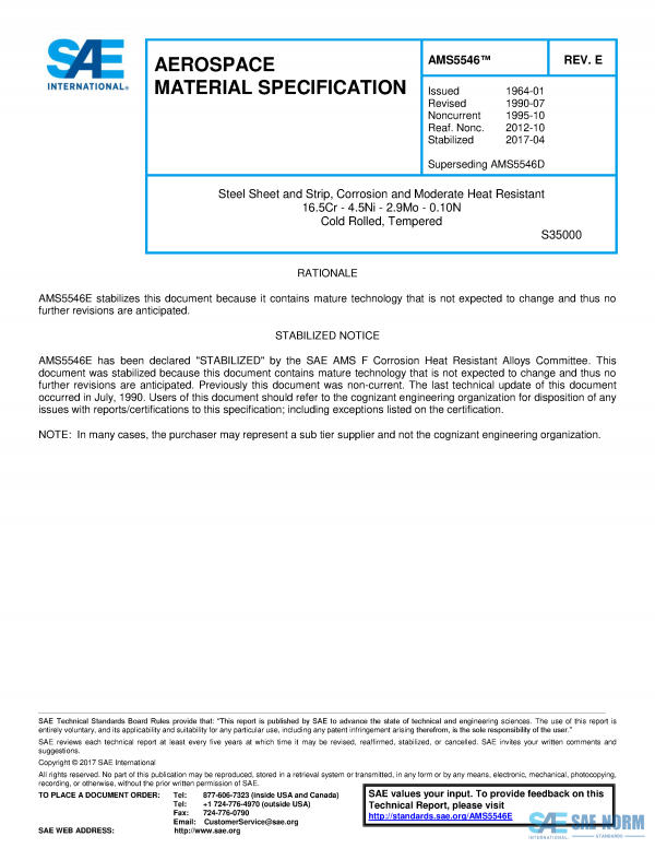 SAE AMS 5546 Series PDF