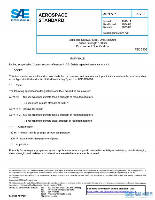 SAE AS 7477 Series PDF