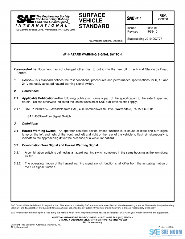 SAE J 910 Series PDF