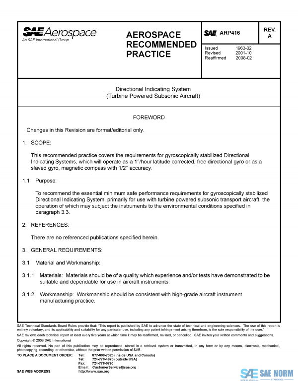 SAE ARP 416 Series PDF