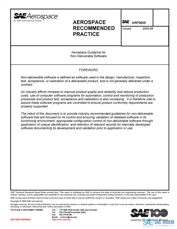 SAE ARP 9005 Series PDF