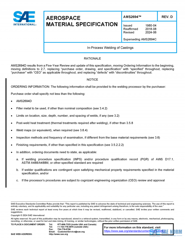 SAE AMS 2694 Series PDF