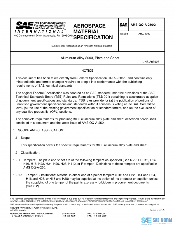 SAE AMSQQA 250/2 Series PDF