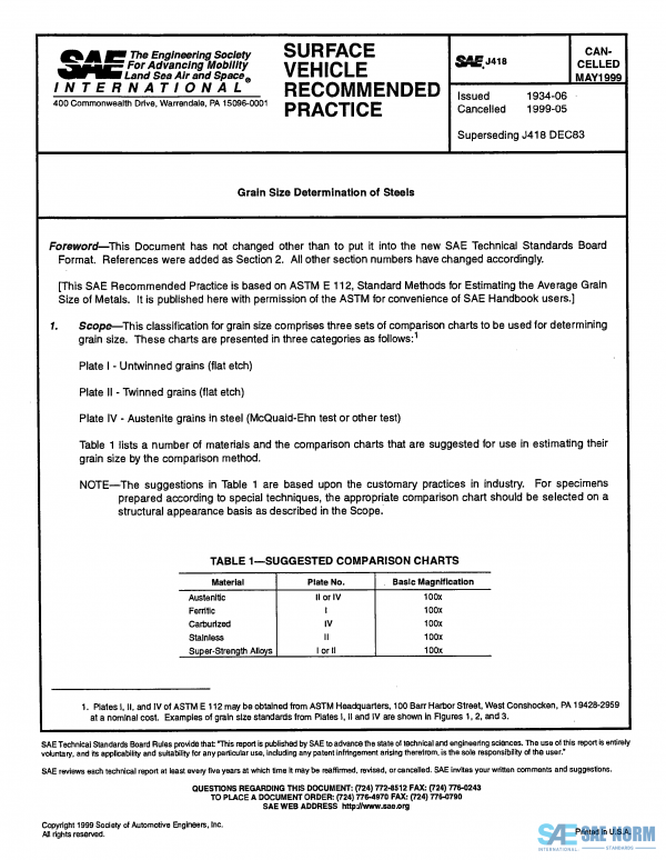 SAE J 418 Series PDF