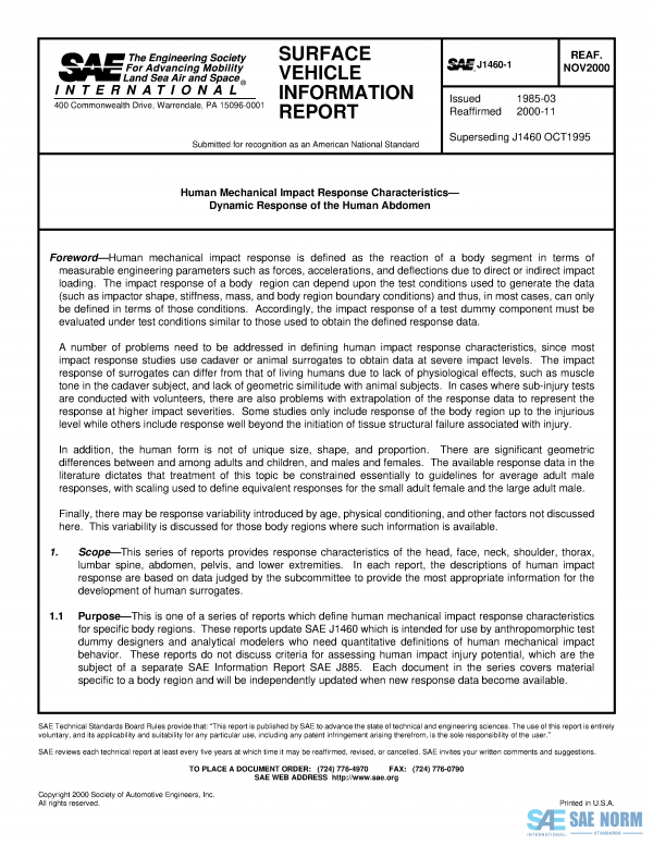SAE J 1460/1 Series PDF