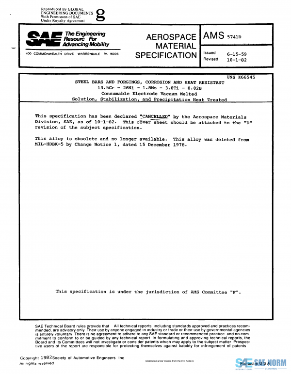 SAE AMS 5741 Series PDF