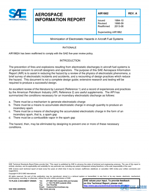 SAE AIR 1662 Series PDF